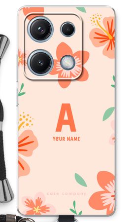 Tropical Pink Flowers Monogram