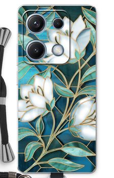 Blue stained glass flowers