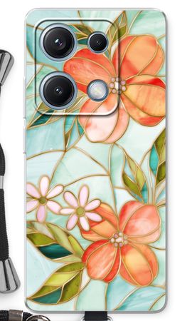 Orange stained glass flower