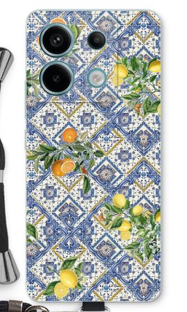Blue tiles, lemons and oranges - small