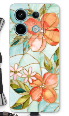 Orange stained glass flower