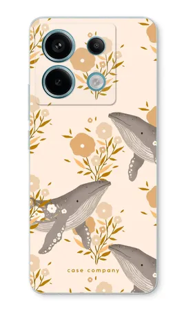 Floral Whales, Xiaomi Redmi Note 13 Pro 5G pehmeä kotelo