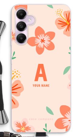 Tropical Pink Flowers Monogram