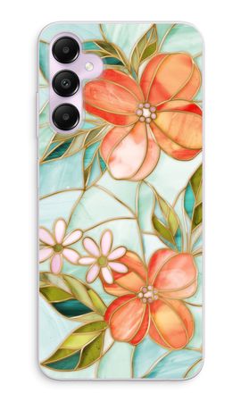 Orange stained glass flower