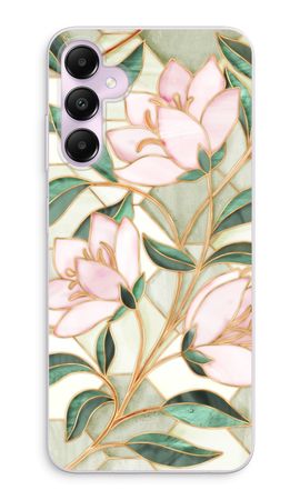 Orange stained glass flower