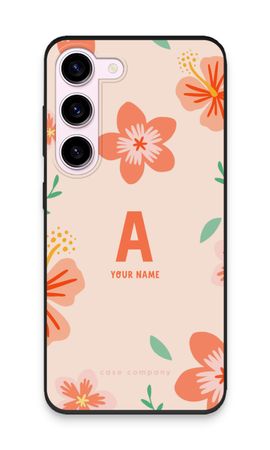 Tropical Pink Flowers Monogram