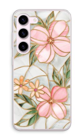 Orange stained glass flower