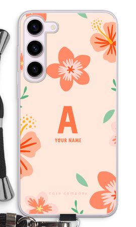 Tropical Pink Flowers Monogram