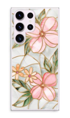 Orange stained glass flower