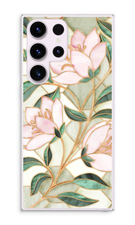 Orange stained glass flower