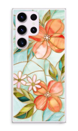 Orange stained glass flower