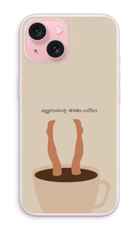 Aggressively drinks coffee