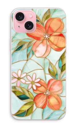 Orange stained glass flower