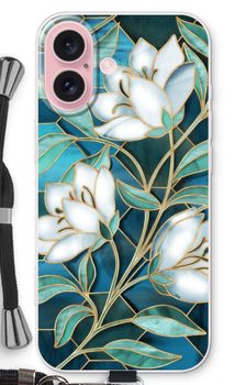 Fleurs en vitrail bleu