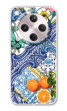 Blue tiles and oranges