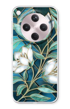 Blue stained glass flowers