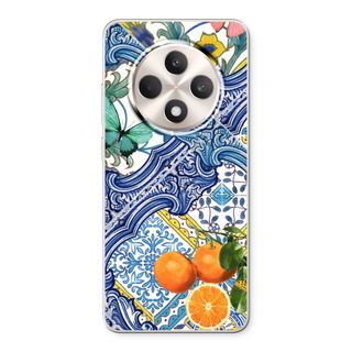 Blue tiles and oranges