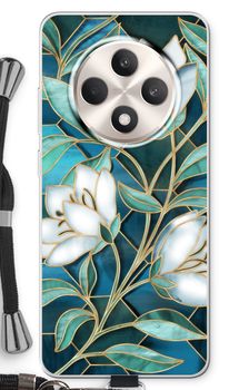 Blaue Glasmalerei Blumen