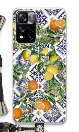 Blue tiles, lemons and oranges