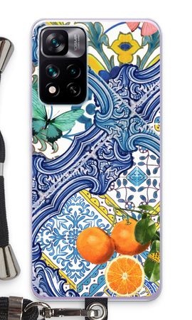 Blue tiles and oranges