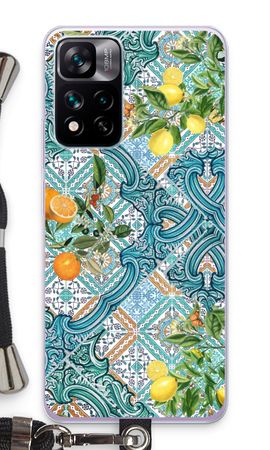 Blue tiles, lemons and oranges