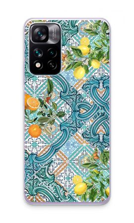 Blue tiles, lemons and oranges