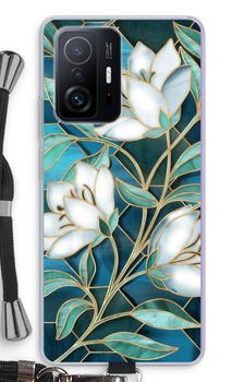 Blue stained glass flowers