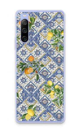 Blue tiles, lemons and oranges - small