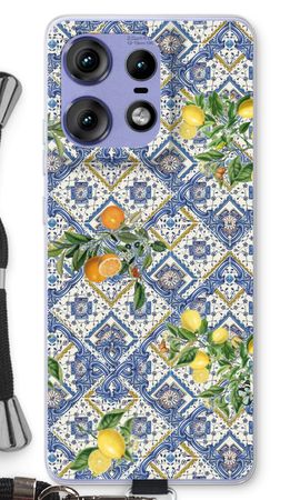 Blue tiles, lemons and oranges - small