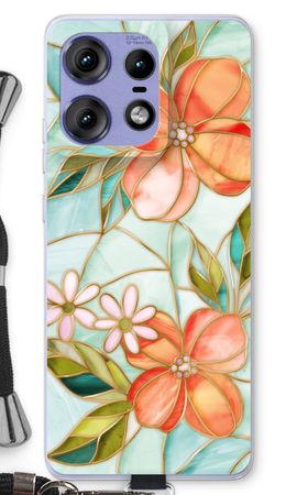 Orange stained glass flower