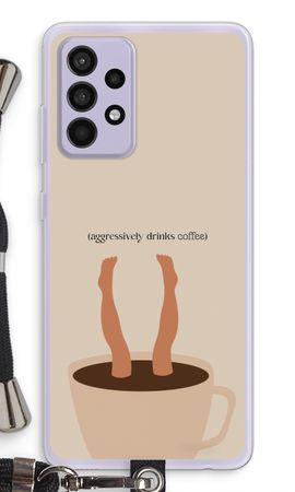 Aggressively drinks coffee