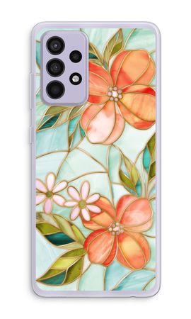 Orange stained glass flower