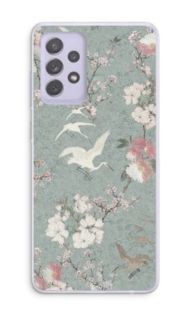 Japanese crane birds blossom