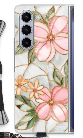 Orange stained glass flower