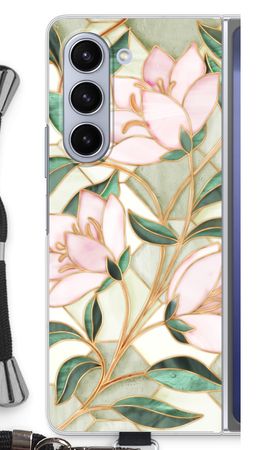 Orange stained glass flower