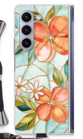 Orange stained glass flower