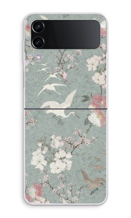 Japanese crane birds blossom