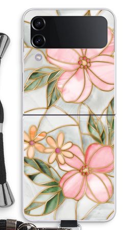 Orange stained glass flower