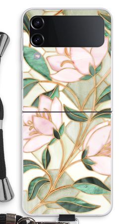 Orange stained glass flower