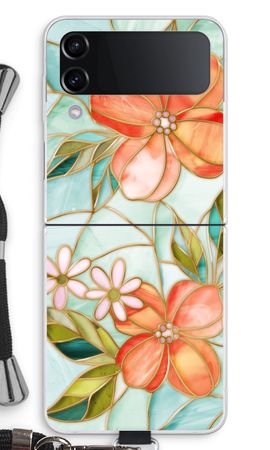 Orange stained glass flower