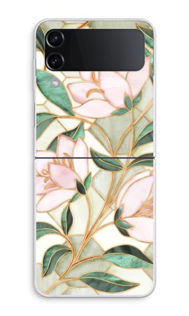 Orange stained glass flower