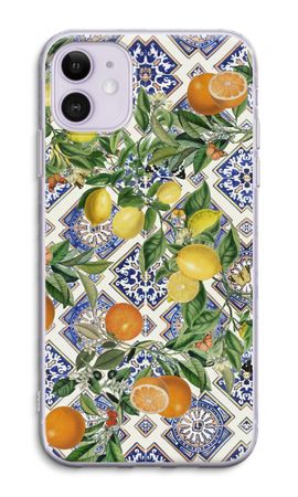Blue tiles, lemons and oranges