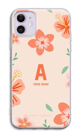 Tropical Pink Flowers Monogram