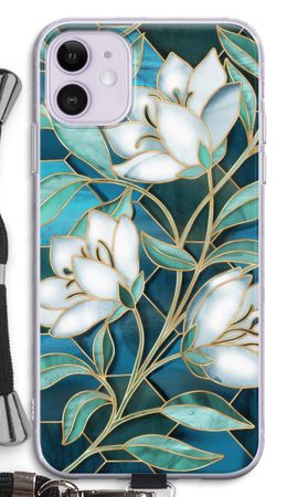 Blue stained glass flowers