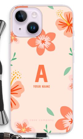 Tropical Pink Flowers Monogram