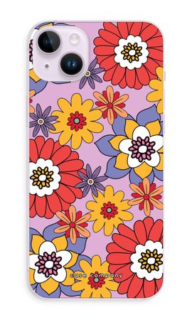 Retro bloemen - Paars