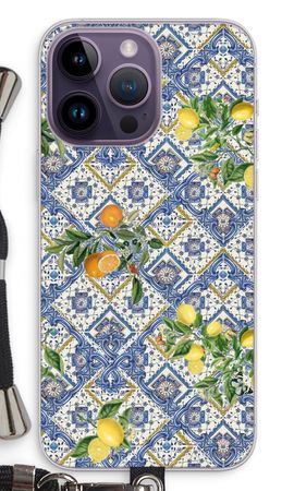 Blue tiles, lemons and oranges - small
