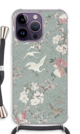 Japanese crane birds blossom