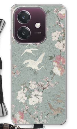 Japanese crane birds blossom