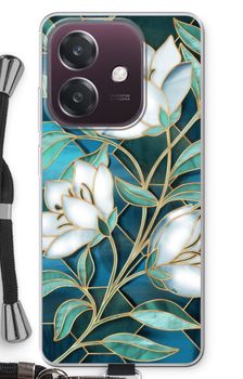 Fleurs en vitrail bleu